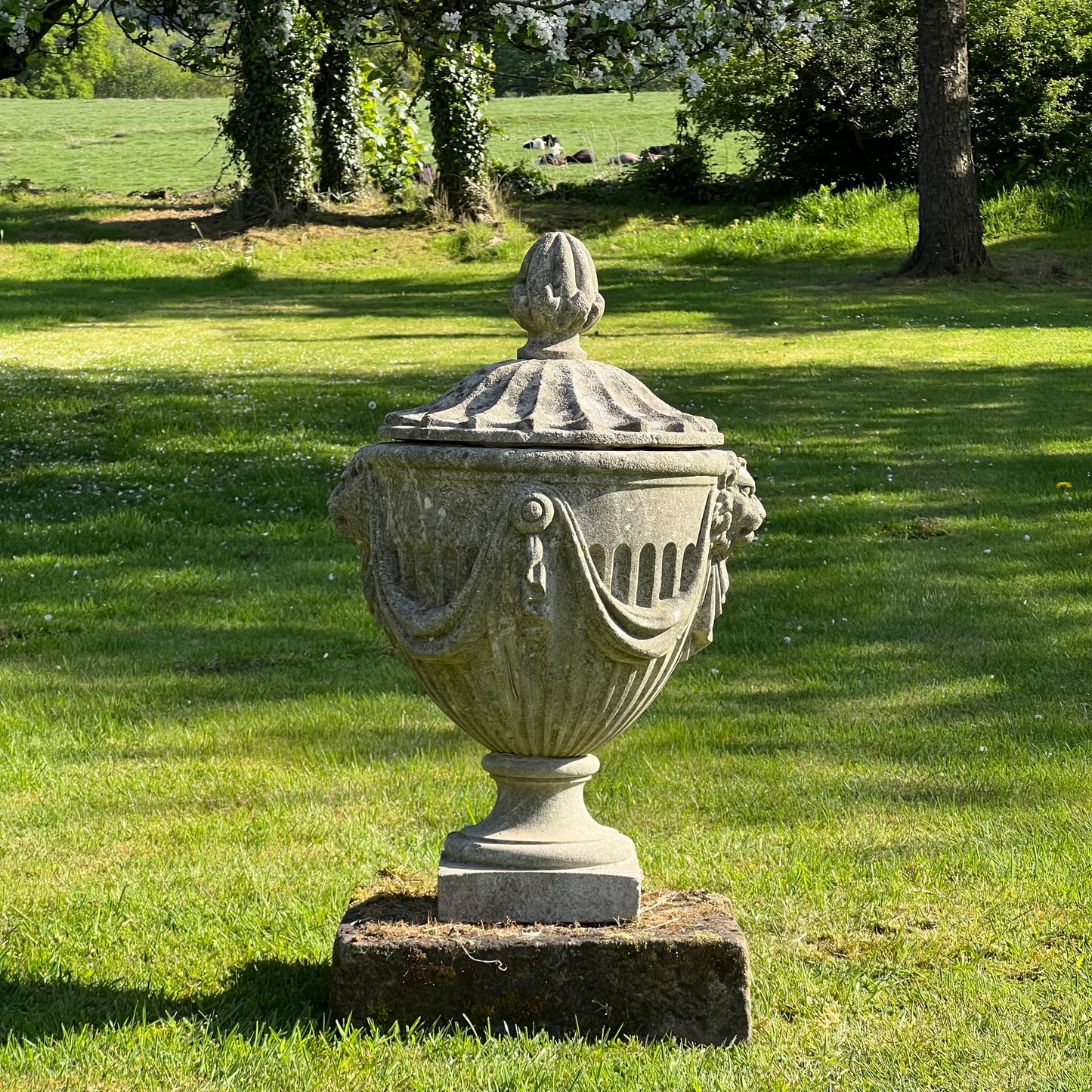 Robert Adam Style Swagged Urn Late 20th Century