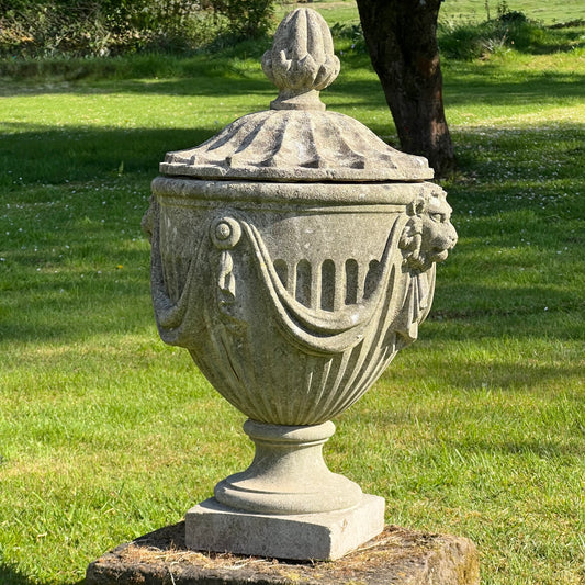 Robert Adam Style Swagged Urn Late 20th Century