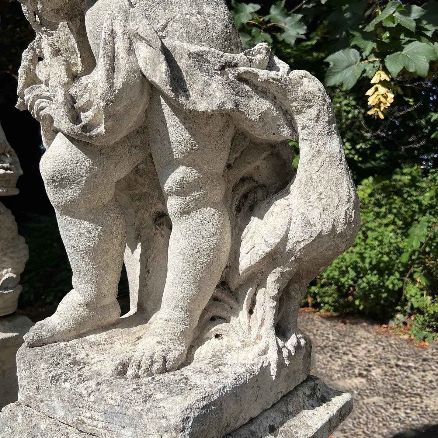 French Limestone Four Seasons Statues with Plinths c. Late 17th/Early 18th Century