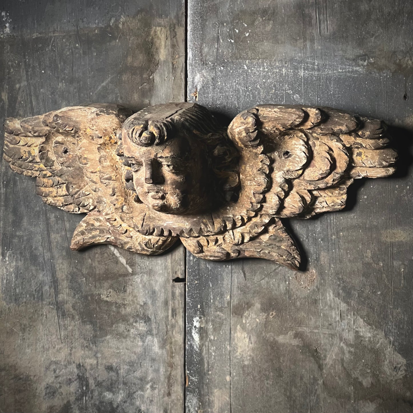 French Carved Angel Wall Frieze c.1750