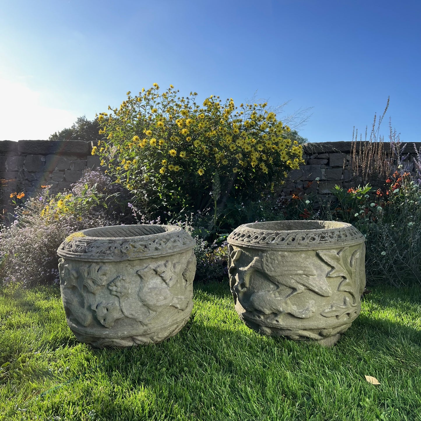Pair Of Romanesque Urns