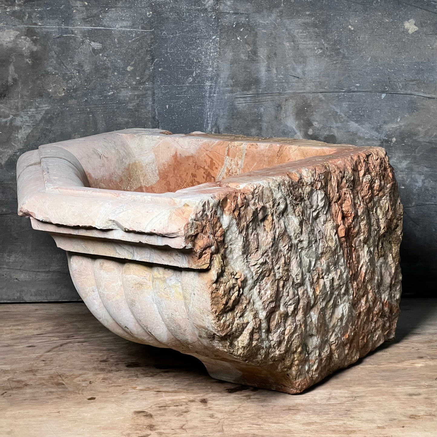 Venetian Font c.1750 in Rosa Antico Sicilian Marble