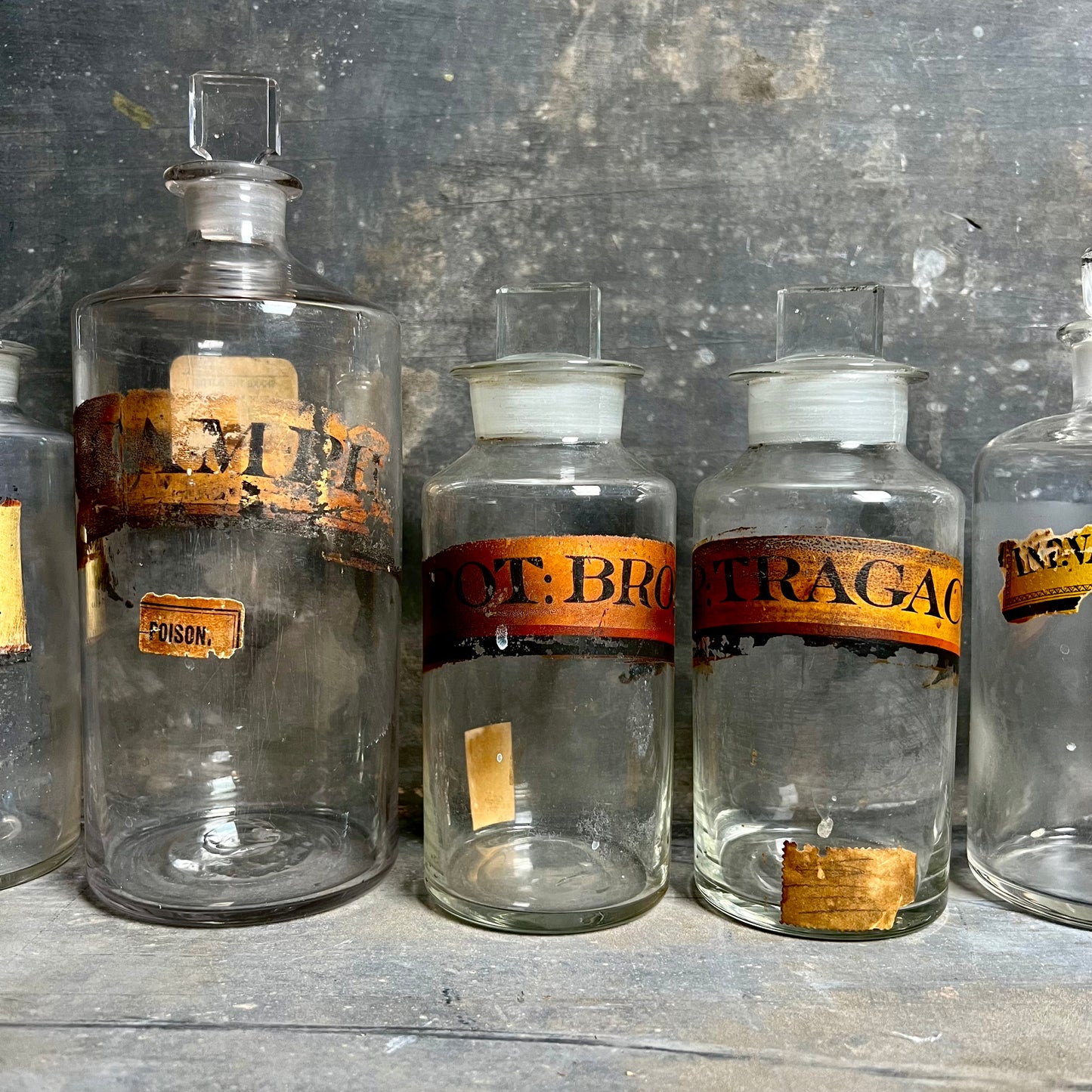 Collection of Nine Apothecary Bottles c.1840-1860