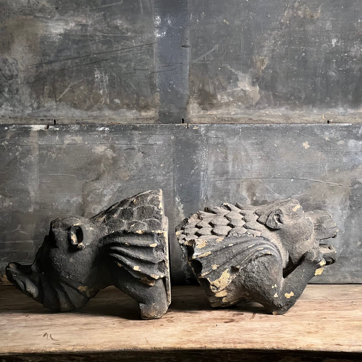 Large Pair of Gothic Revival Gargoyles