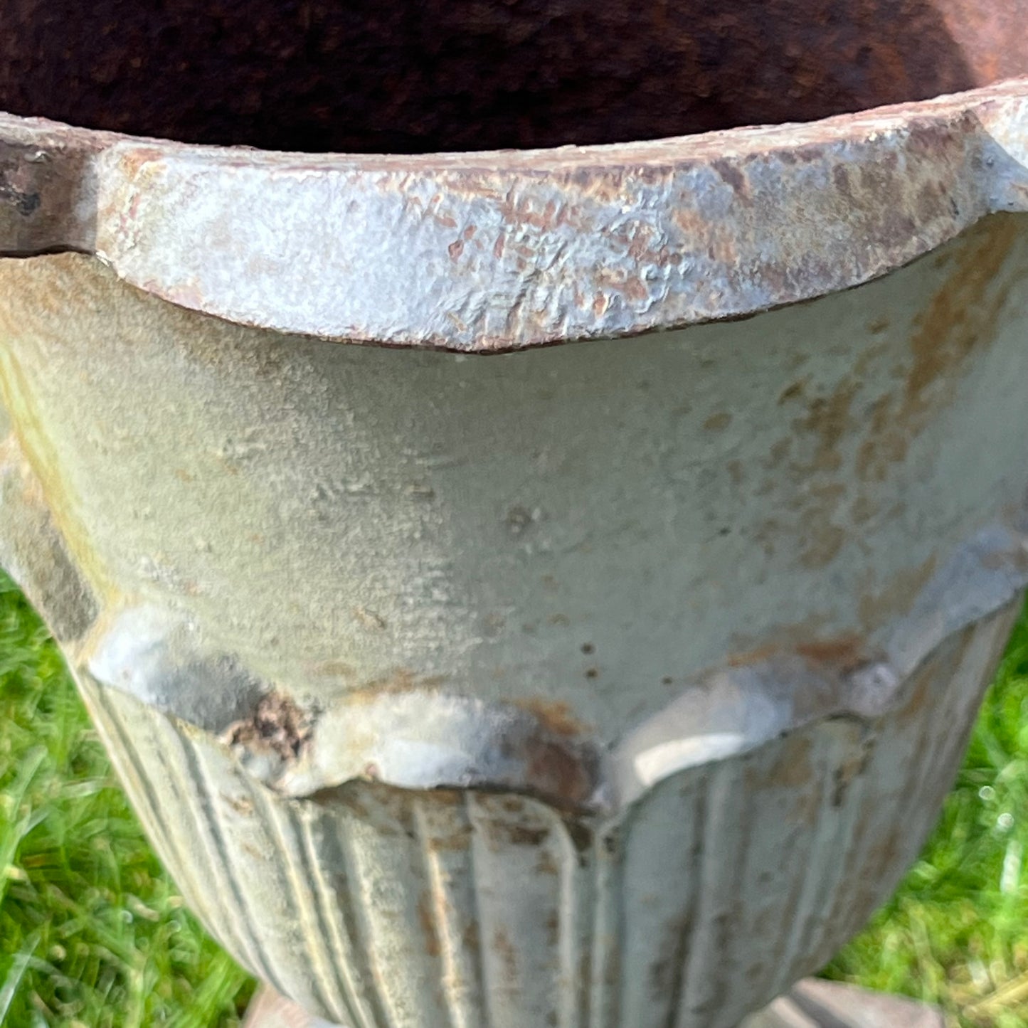 Pair of English Tulip Shaped Cast Iron Urns c.1880