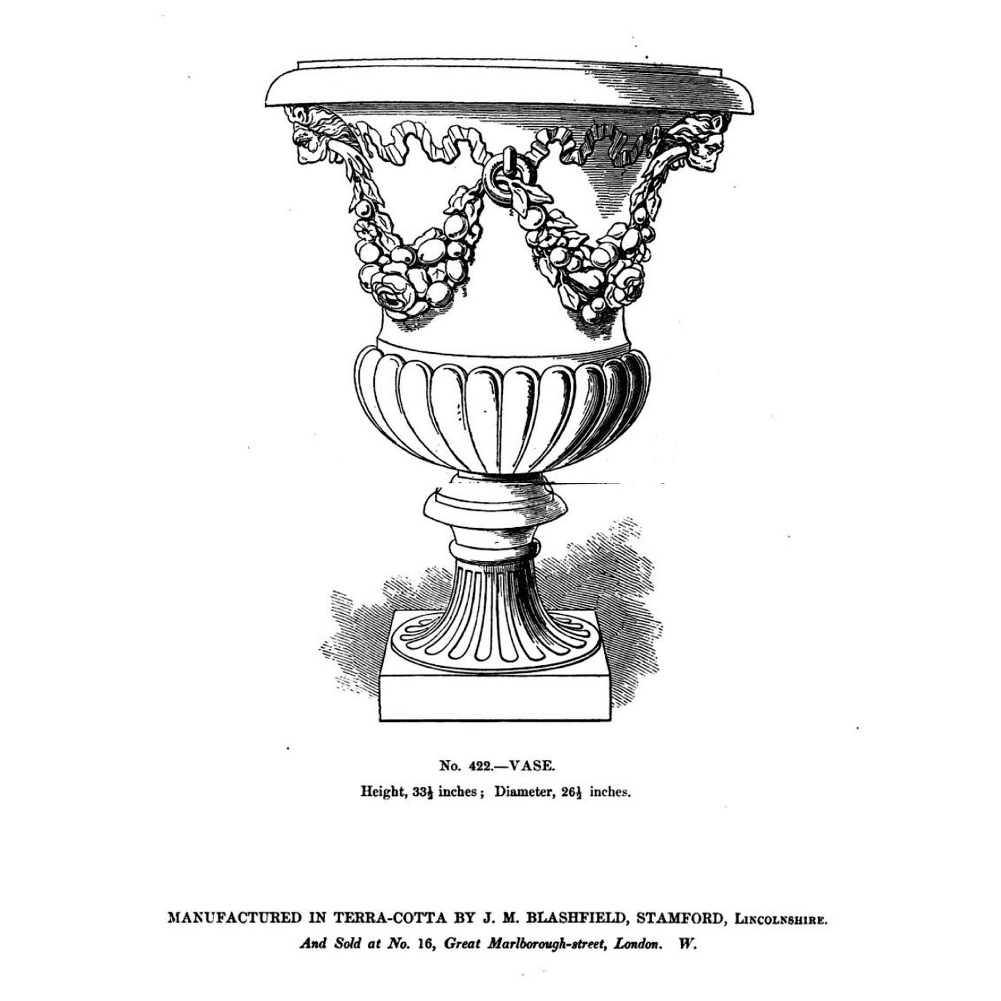 Grand Terracotta Lion Garden Vase By J M Blashfield c.1860