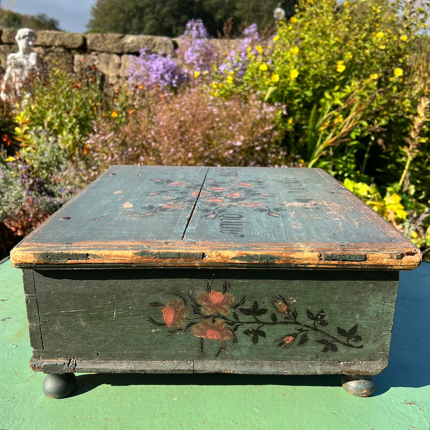 Swedish Painted Marriage Box (Hälsingland Style), Dated 1805