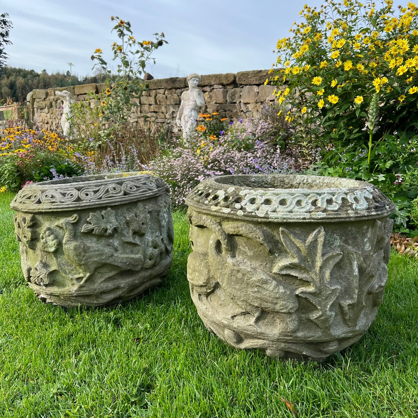 Pair Of Romanesque Urns