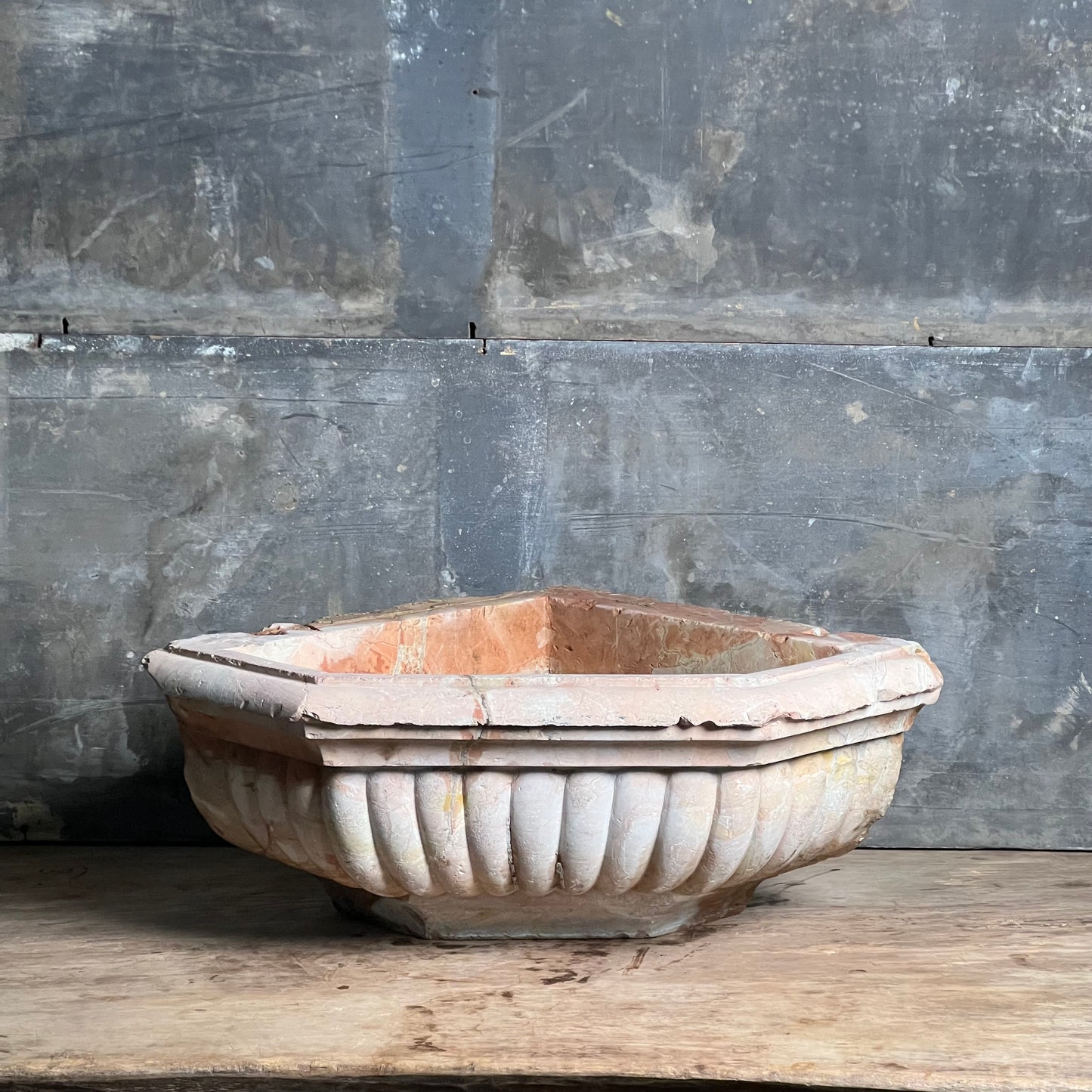 Venetian Font c.1750 in Rosa Antico Sicilian Marble