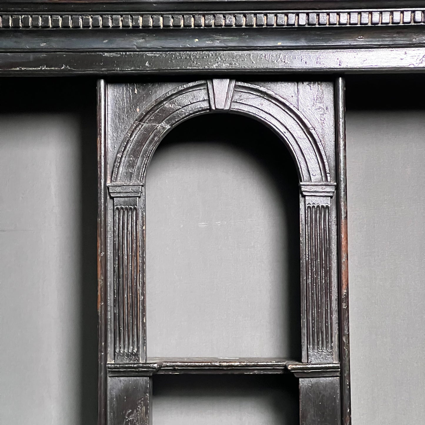 Mid-18th Century Dutch Delft Wall Rack with Original Patinated Paint, c.1740–1760