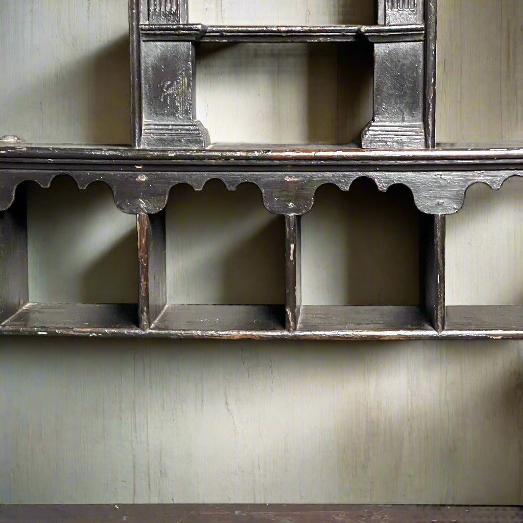 Mid-18th Century Dutch Delft Wall Rack with Original Patinated Paint, c.1740–1760