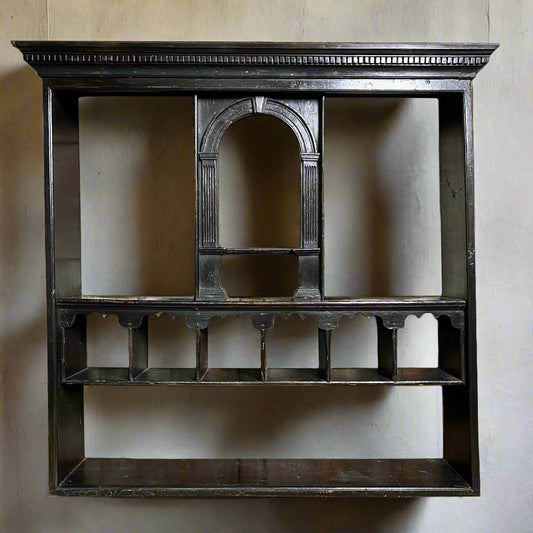 Mid-18th Century Dutch Delft Wall Rack with Original Patinated Paint, c.1740–1760