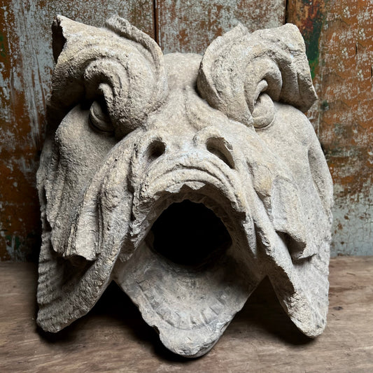 Parisian Louis XV Limestone Carp Fountain Head or Mascaron c.1740