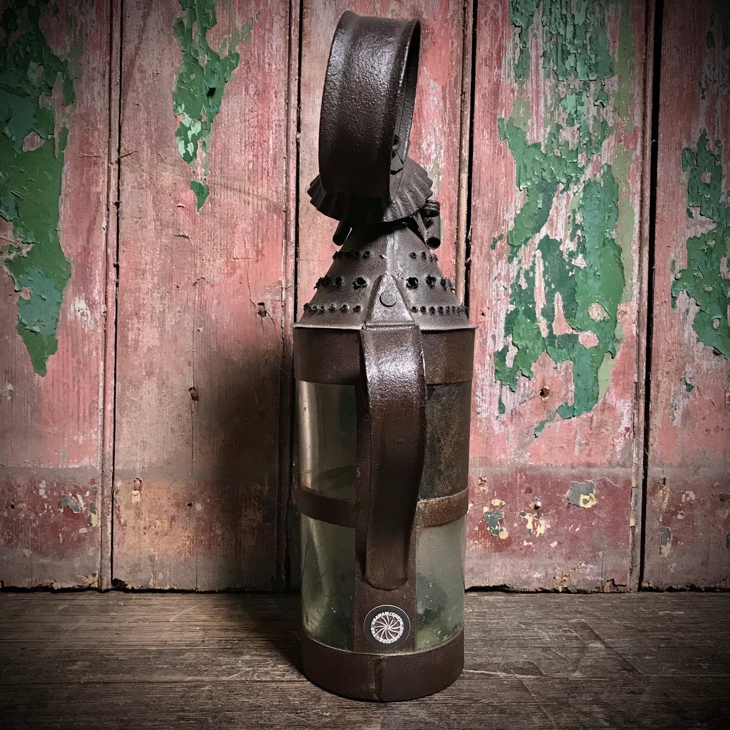 An 18th Century Pierced Sheet Iron Pendant “Tumbler” Lantern