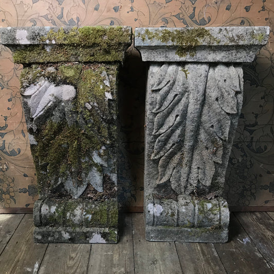 Sandstone Acanthus Leaf Pair of Corbels