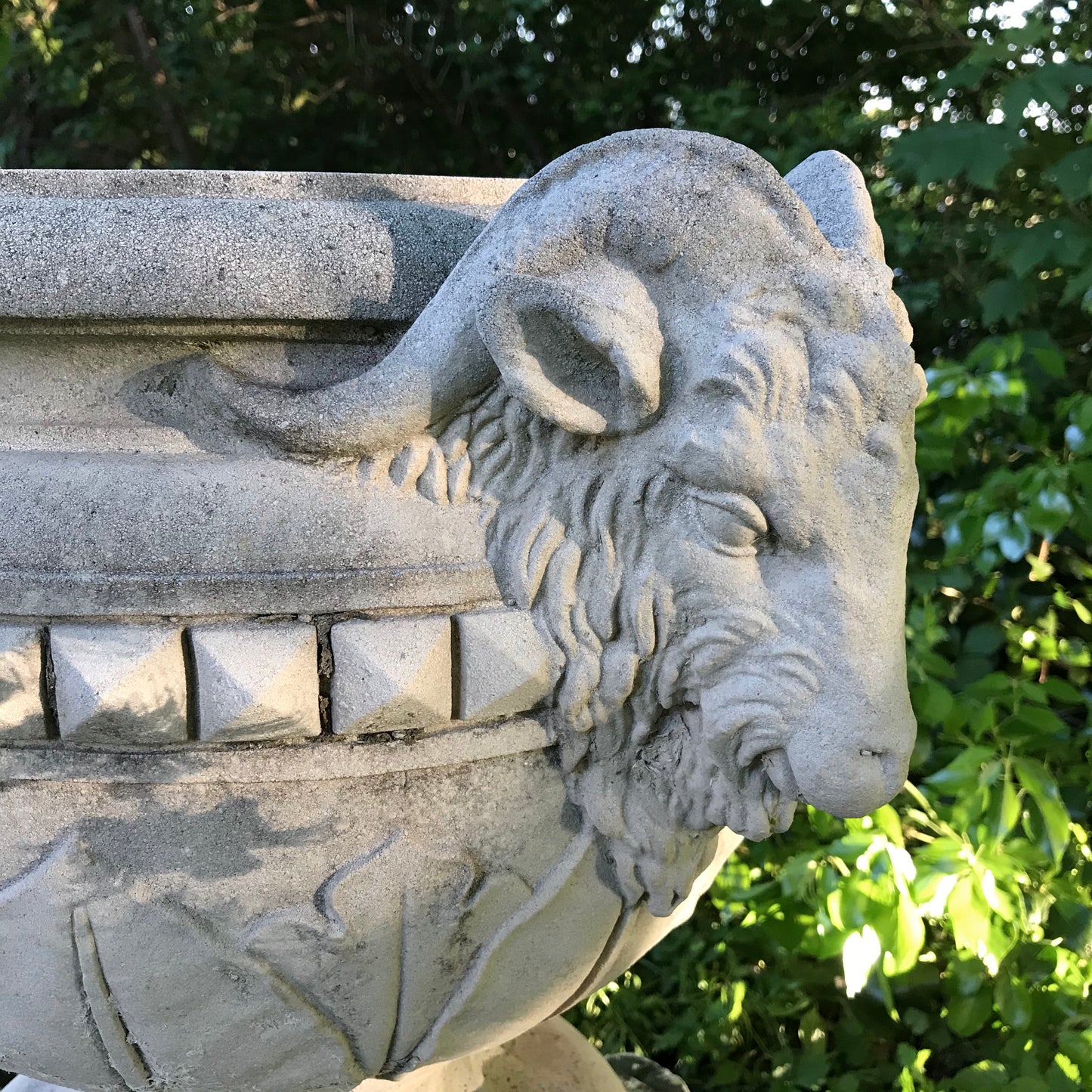 Pair of Rams Head Classical Urns