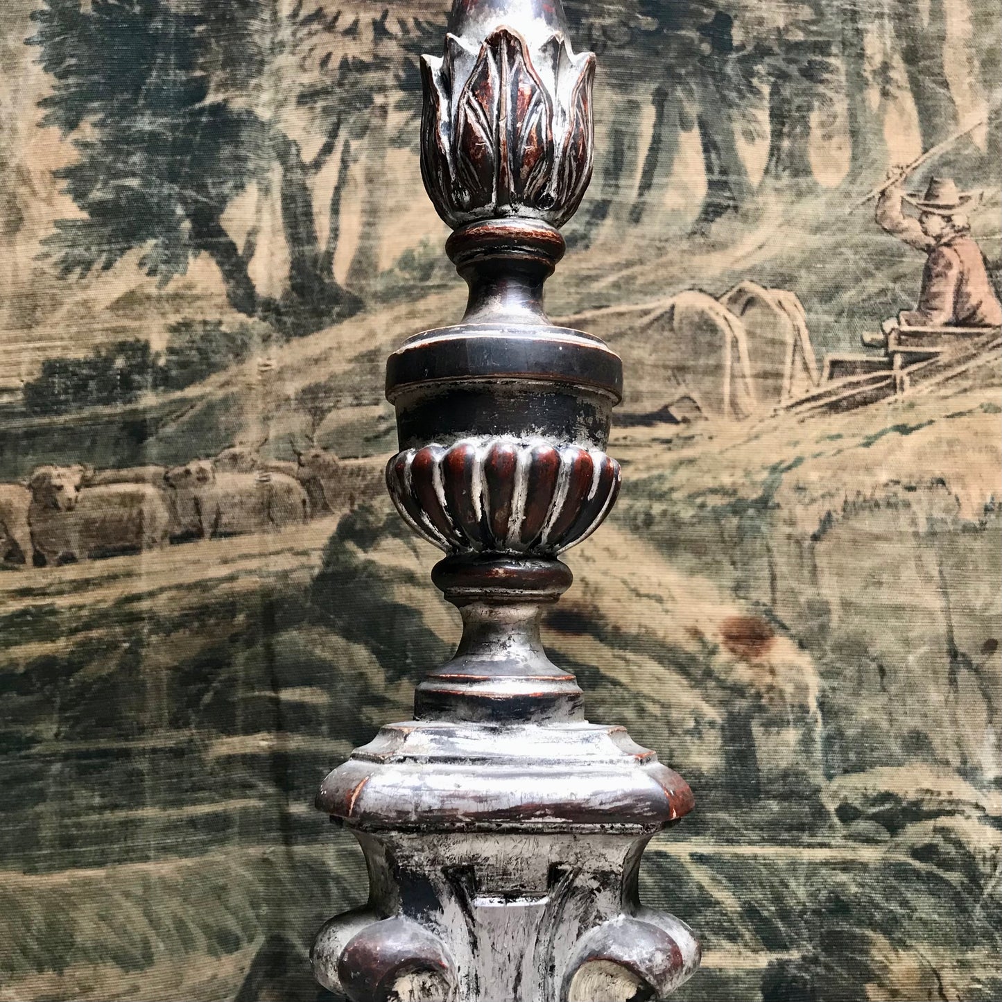 Pair of Venetian Baroque Silver Gilded Candlesticks c.1760