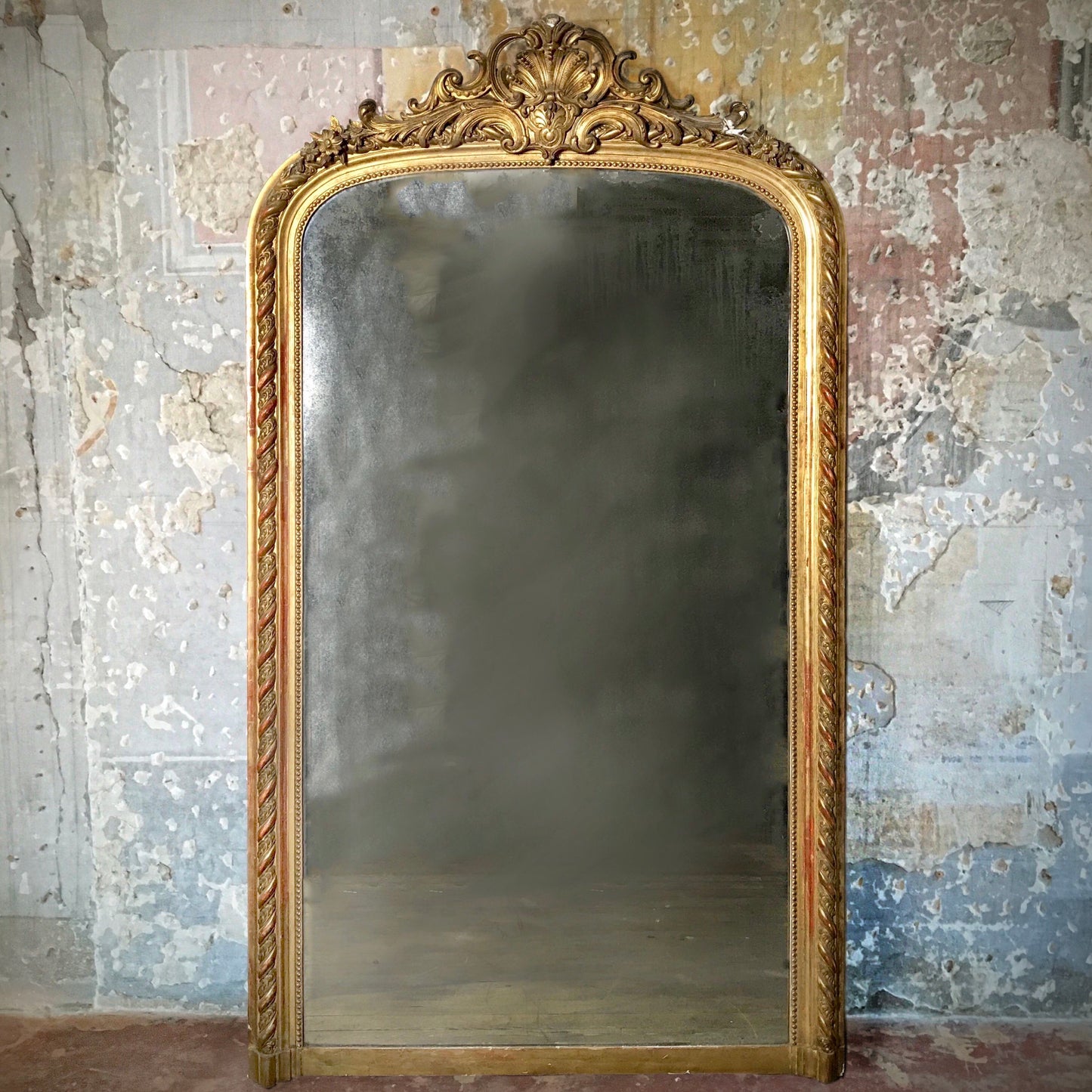 Large Floor-standing Gilt French Mirror c.1860