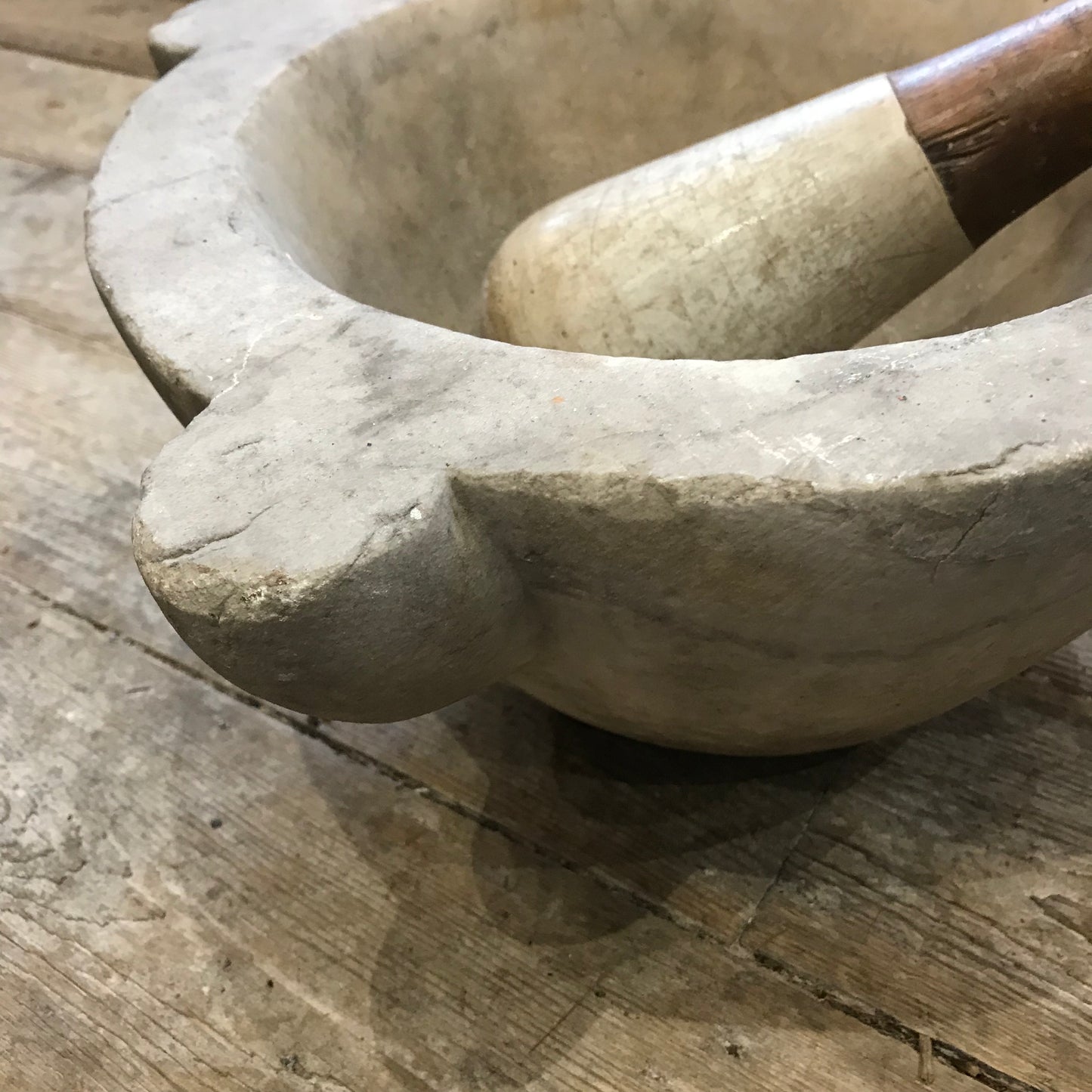 Large Carrara Marble Pestle and Mortar c.19th