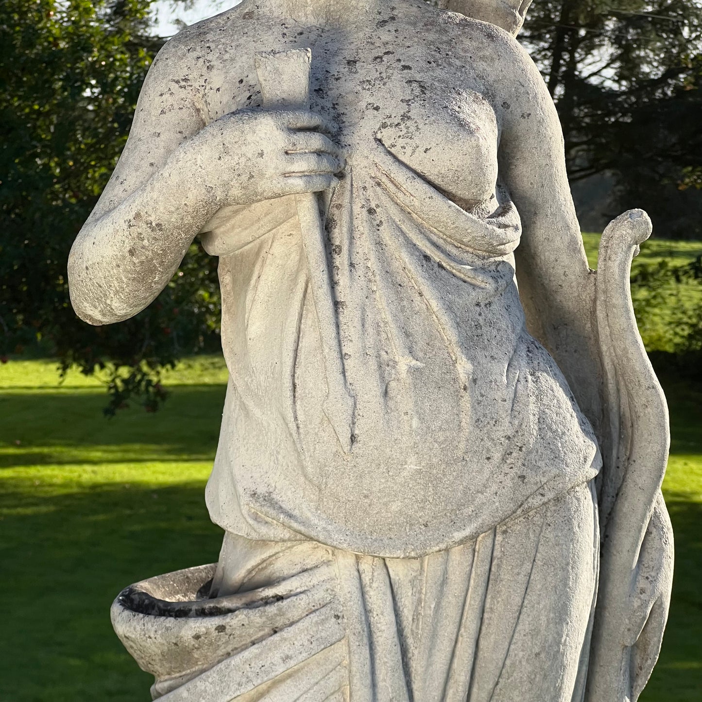 Huntress or Diana Statue with Plinth