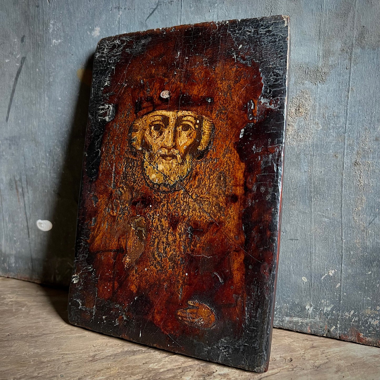 English 14th Century Medieval Panel Depicting Edward III