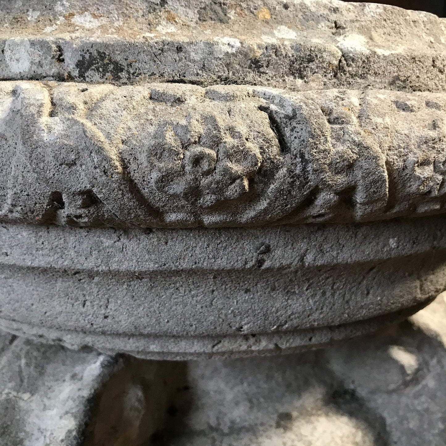 Scrolled French Sectional Carved Stone Pedestal c.1670 & Later