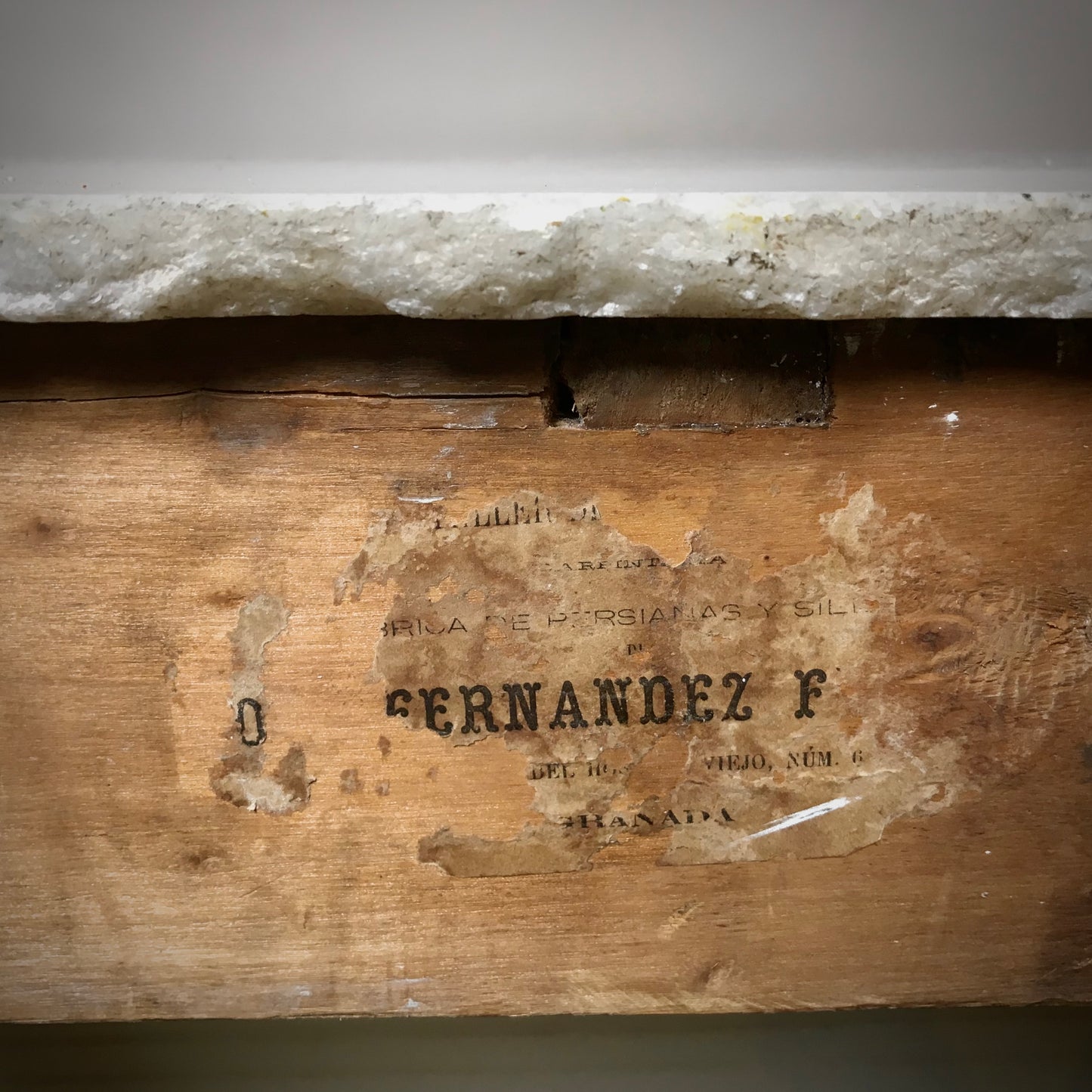 Silver-leafed Carrara Marble topped Spanish Console c.1820