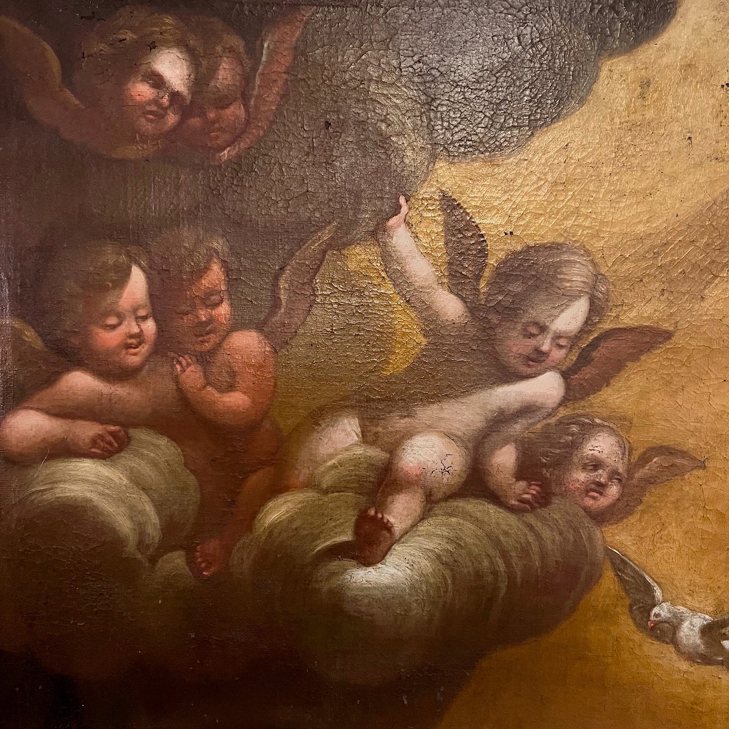 “The Annunciation” Spanish School After Murillo Baroque Oil on Canvas c.1640