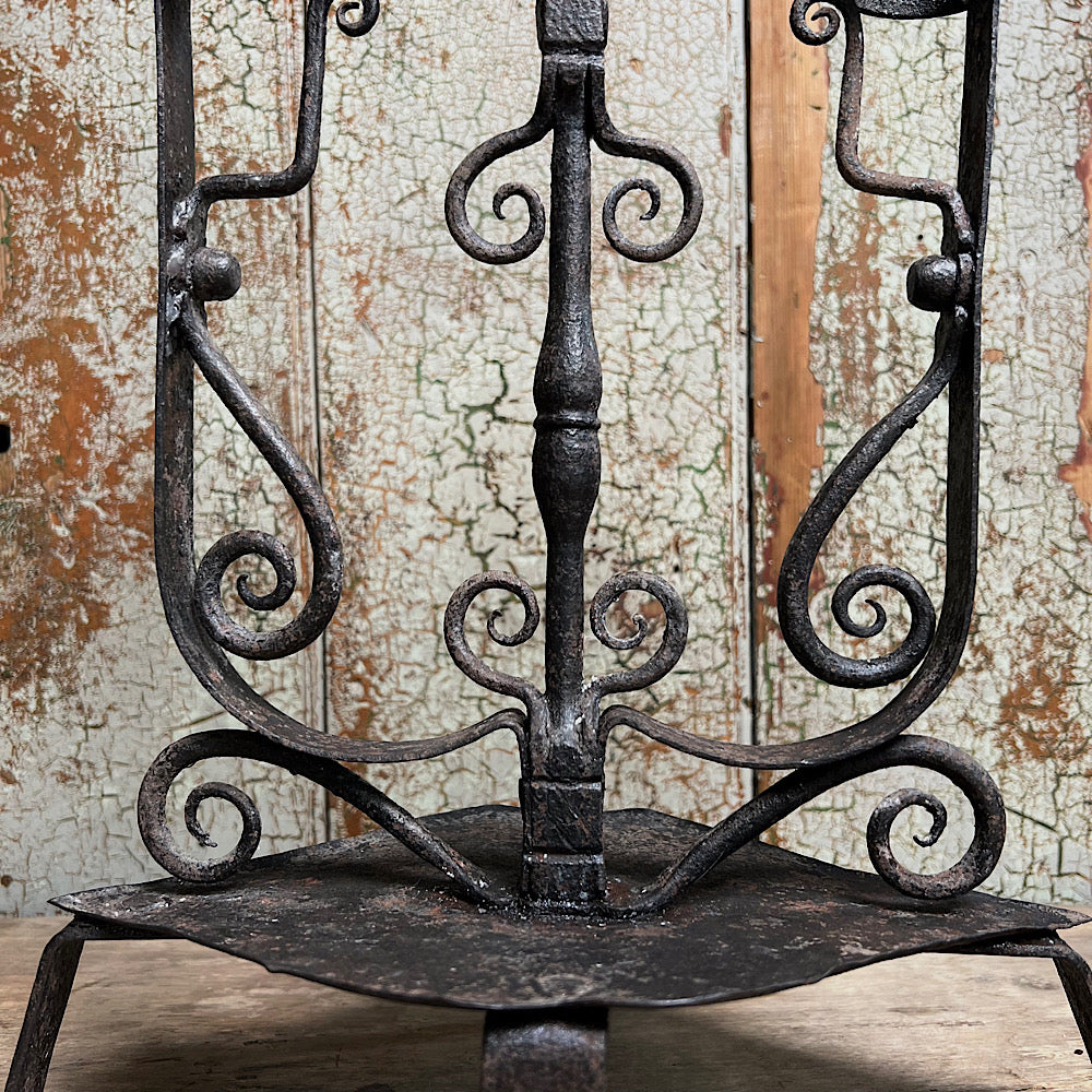 Ornate Wrought Iron Late 17th/Early 18th Century Candle Holder