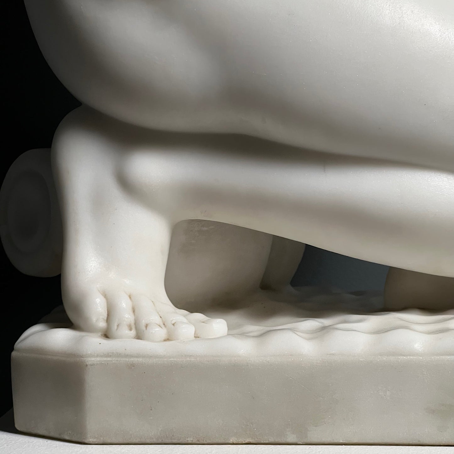 Italian Marble Statue of Crouching Venus 19th Century