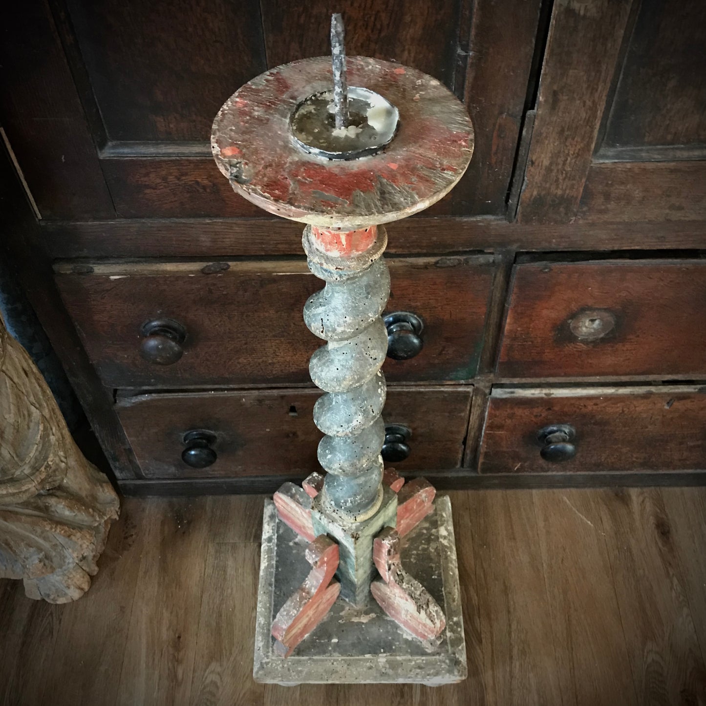 Large Italian Polychrome Candle-stand c.1750