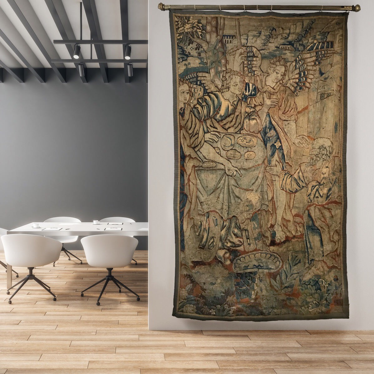 Allegorical Flemish Tapestry with Angels c.1650