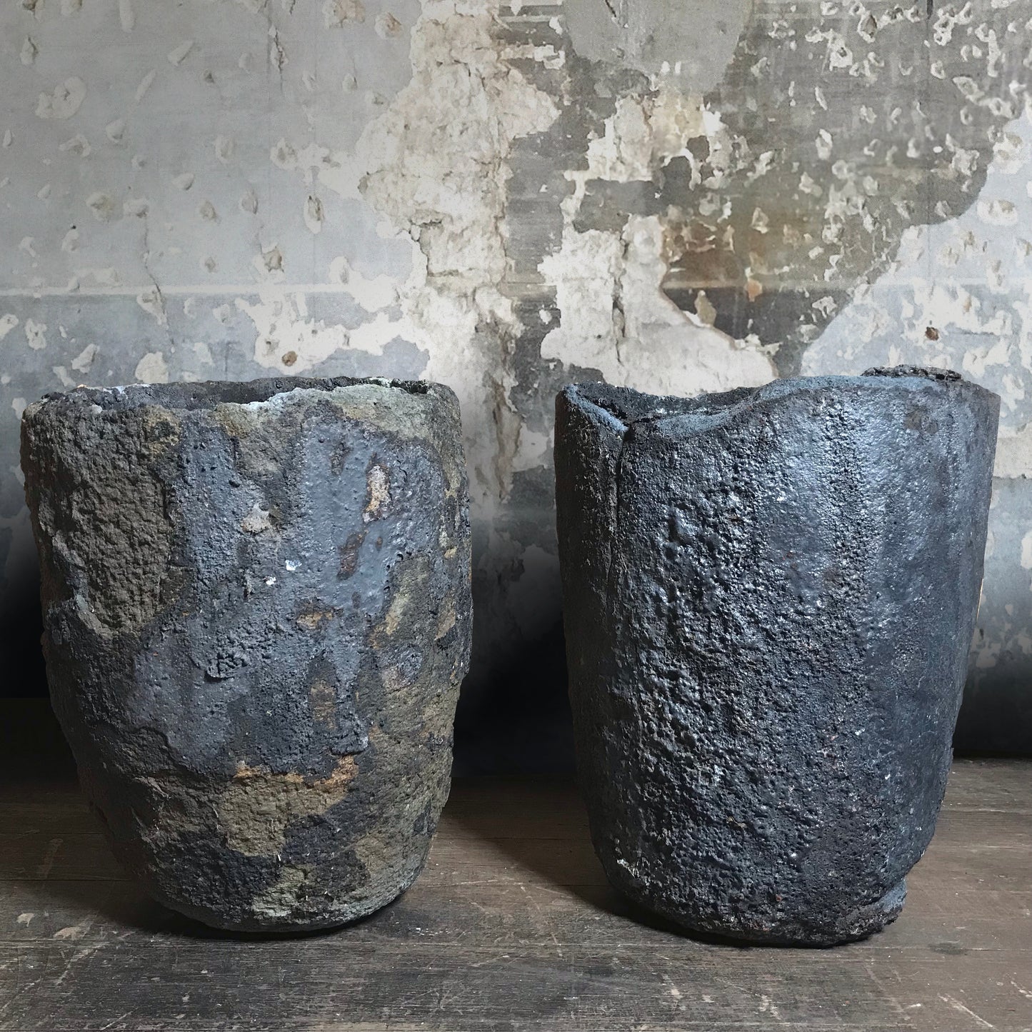 A Pair of Copper Foundry Crucibles