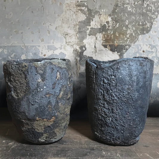 A Pair of Copper Foundry Crucibles