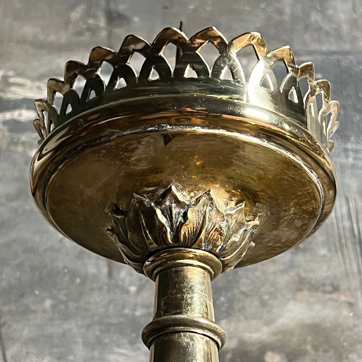 Set of Four Large Ecclesiastical Brass Altar Candlesticks c.1850