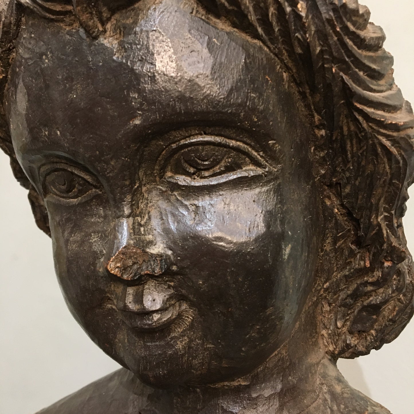 Large Wooden Putto Figure c.1750
