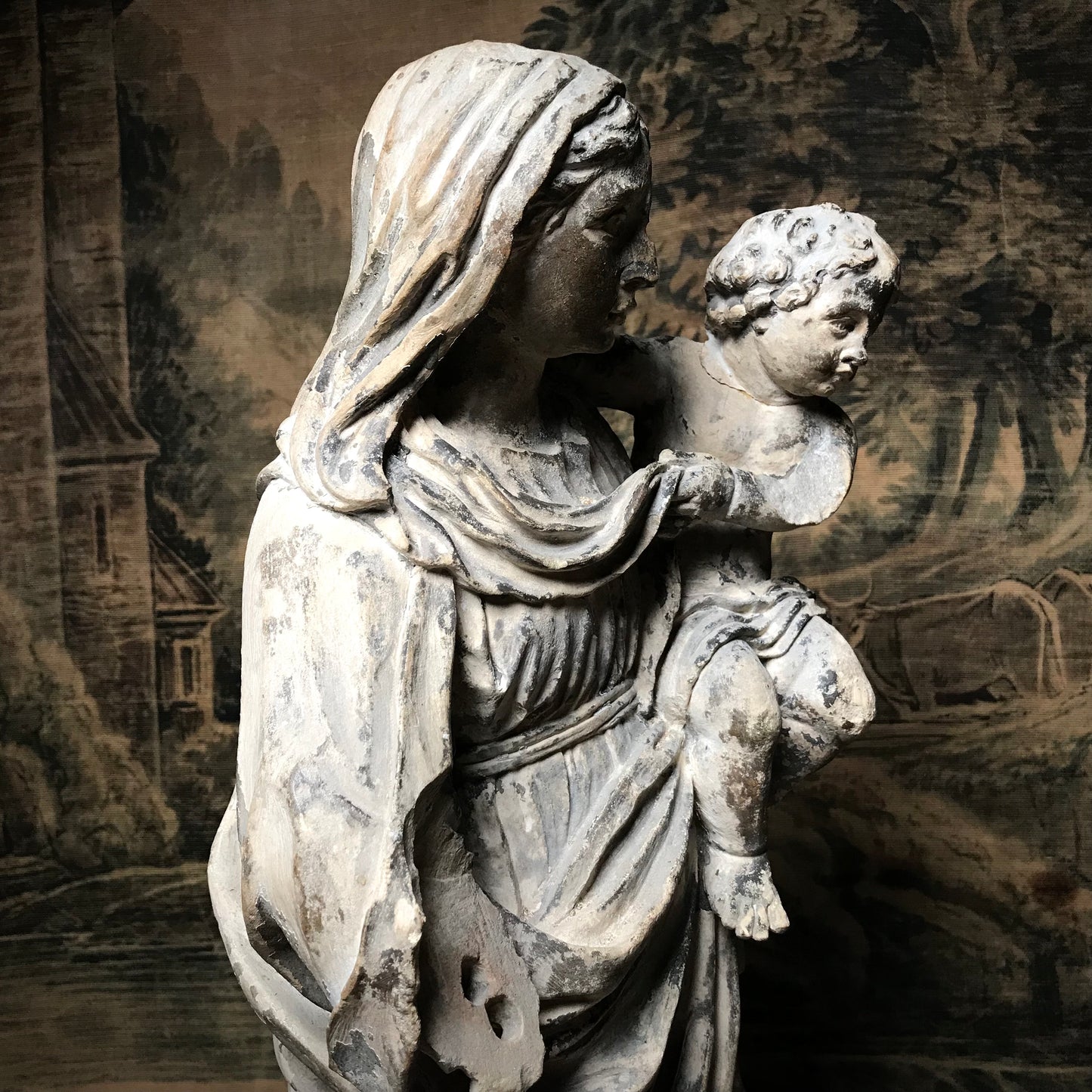 Limestone Virgin & Child Carving c.1640-1660