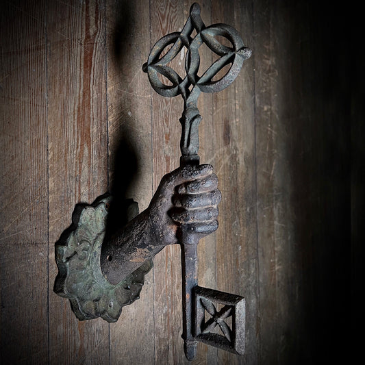 Italian Cast Iron St Peter’s Key Door Knob 19th Century