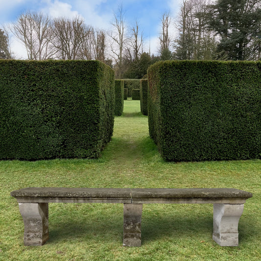 French Loire Valley Carved Stone Bench from Tudery Vineyard