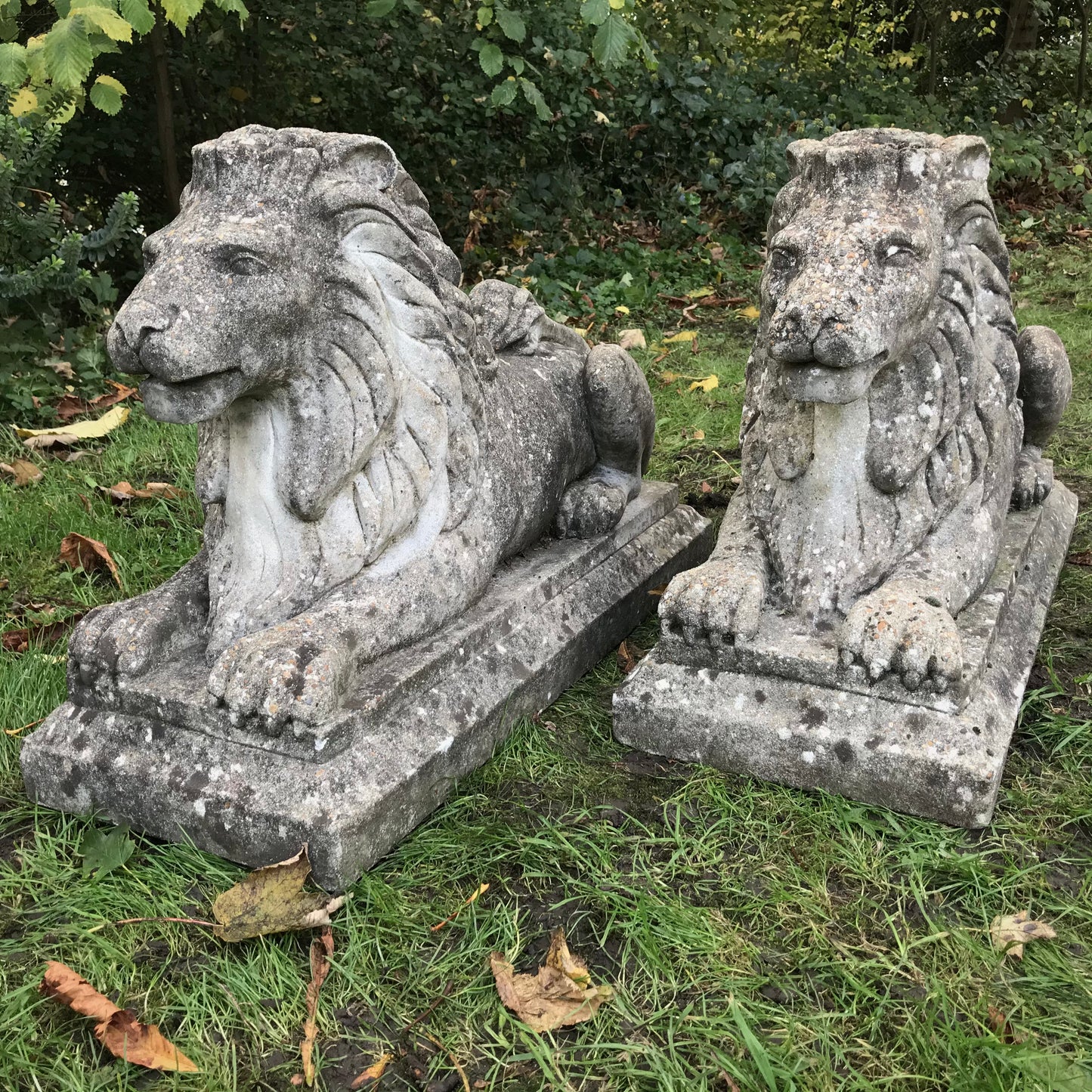 Pair of Recumbent Lions c.1930