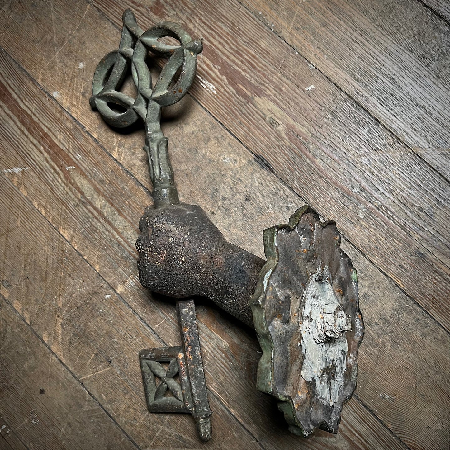 Italian Cast Iron St Peter’s Key Door Knob 19th Century
