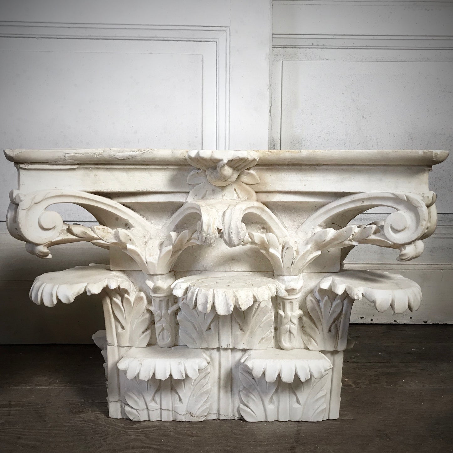 Pair of Italian Carrara Marble Capitals c.1780