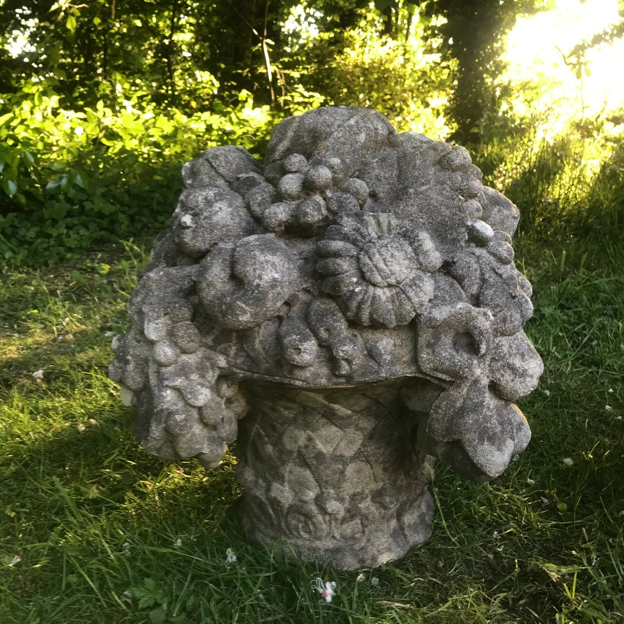 Pair of Naturalistic Stone Composite Baskets of Fruit