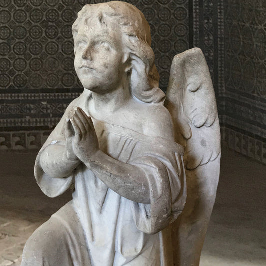 Kneeling Marble Angel c.1880