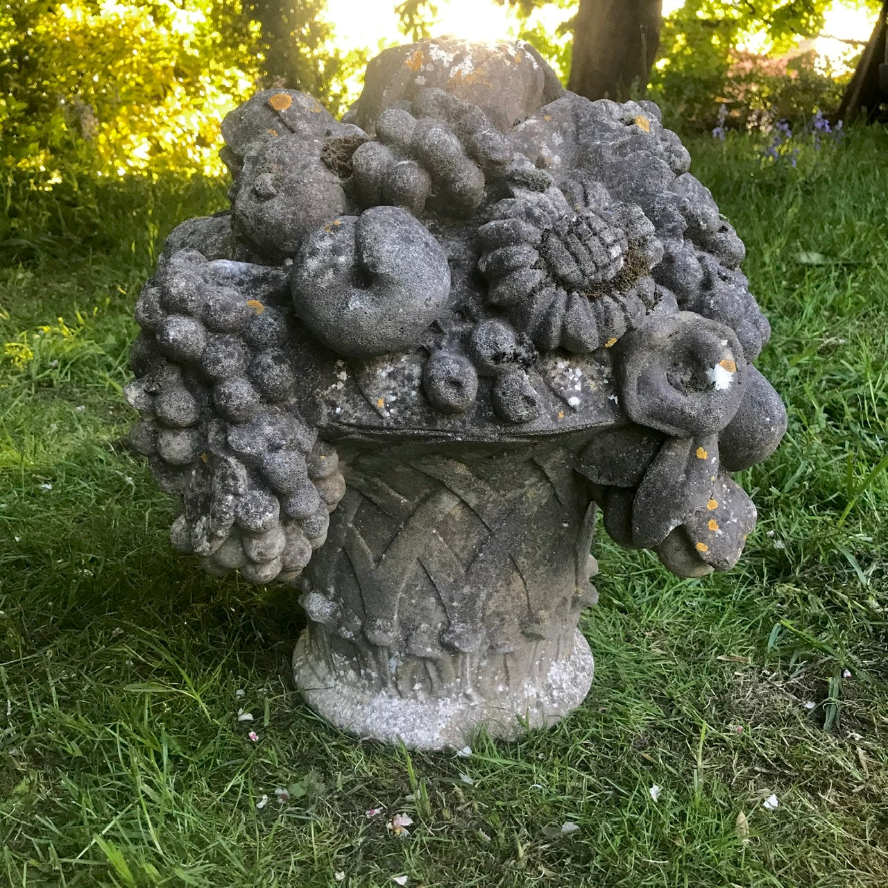 Pair of Naturalistic Stone Composite Baskets of Fruit