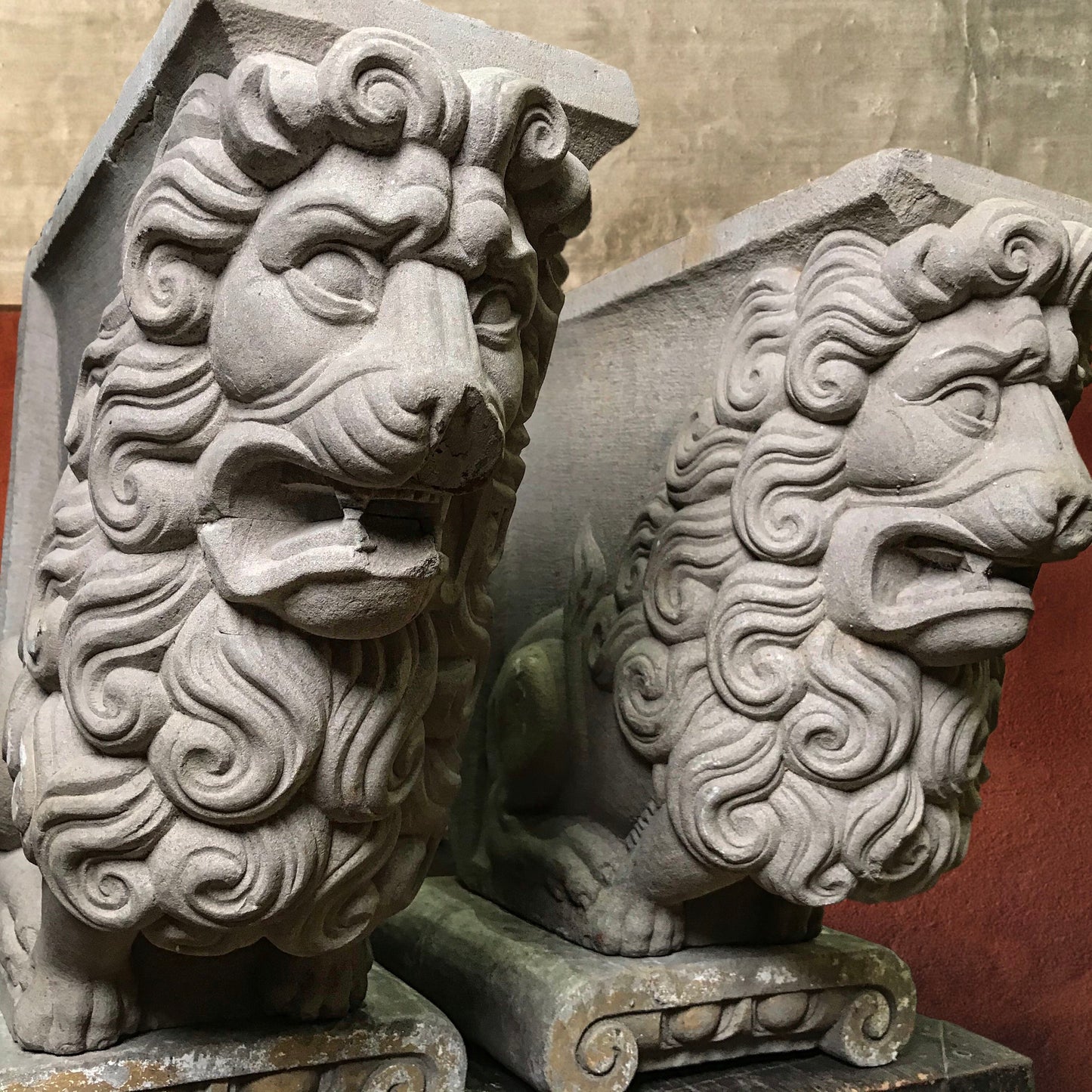 Pair of Carved Lions c.1730