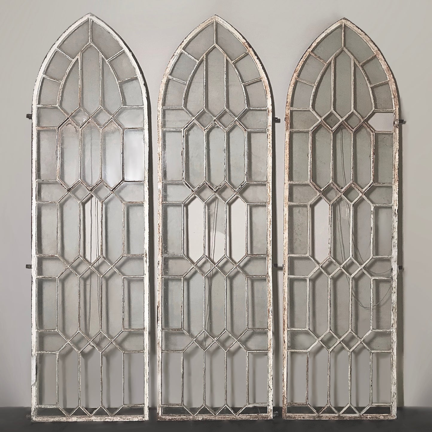 Set of 5 Cast Iron Gothic Arched Coalbrookdale Windows c.1860