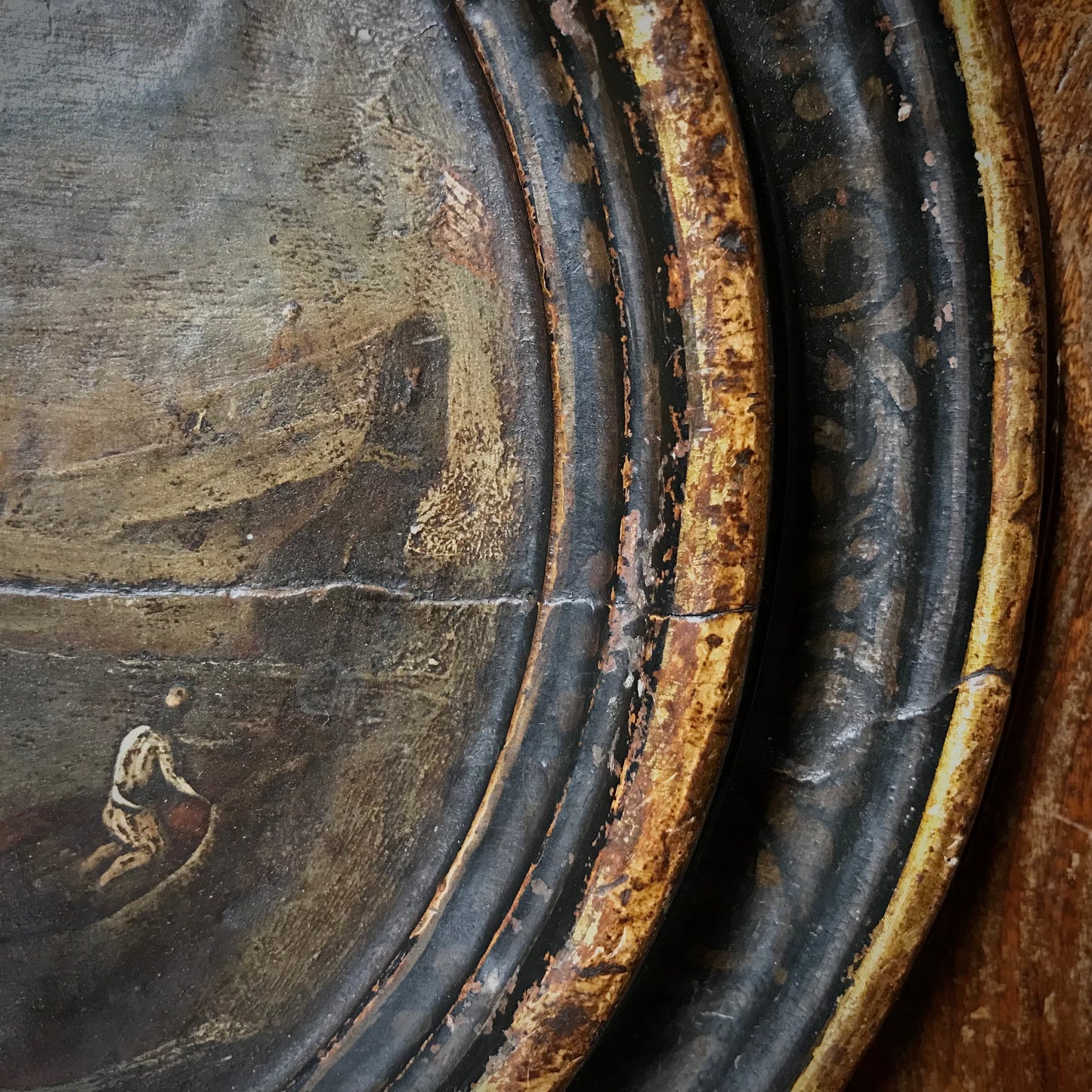 A Pair of Italian School Ebonised Tondos c.1740