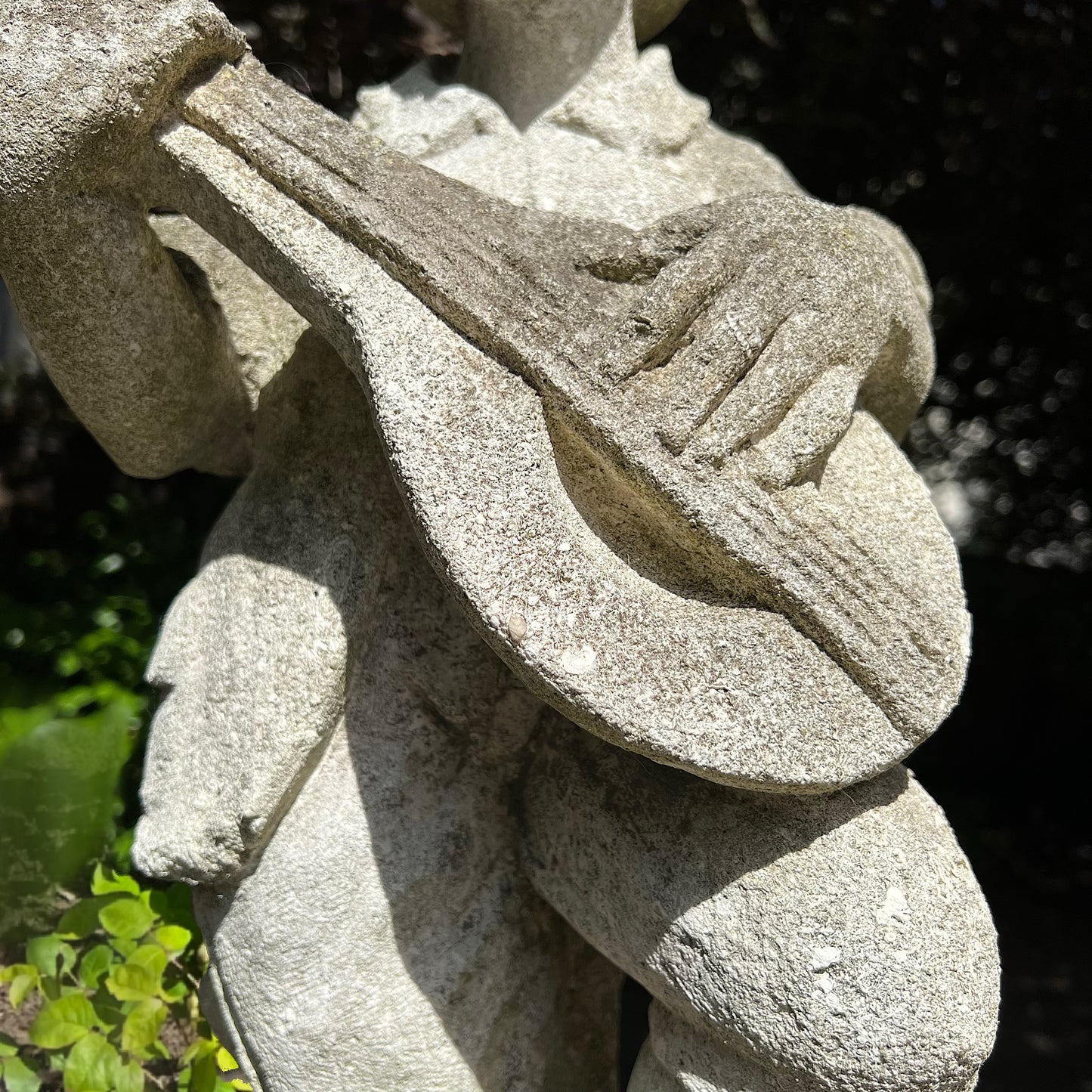 Pietra Di Vicenza Stone Boy with Lute Mid 20th Century