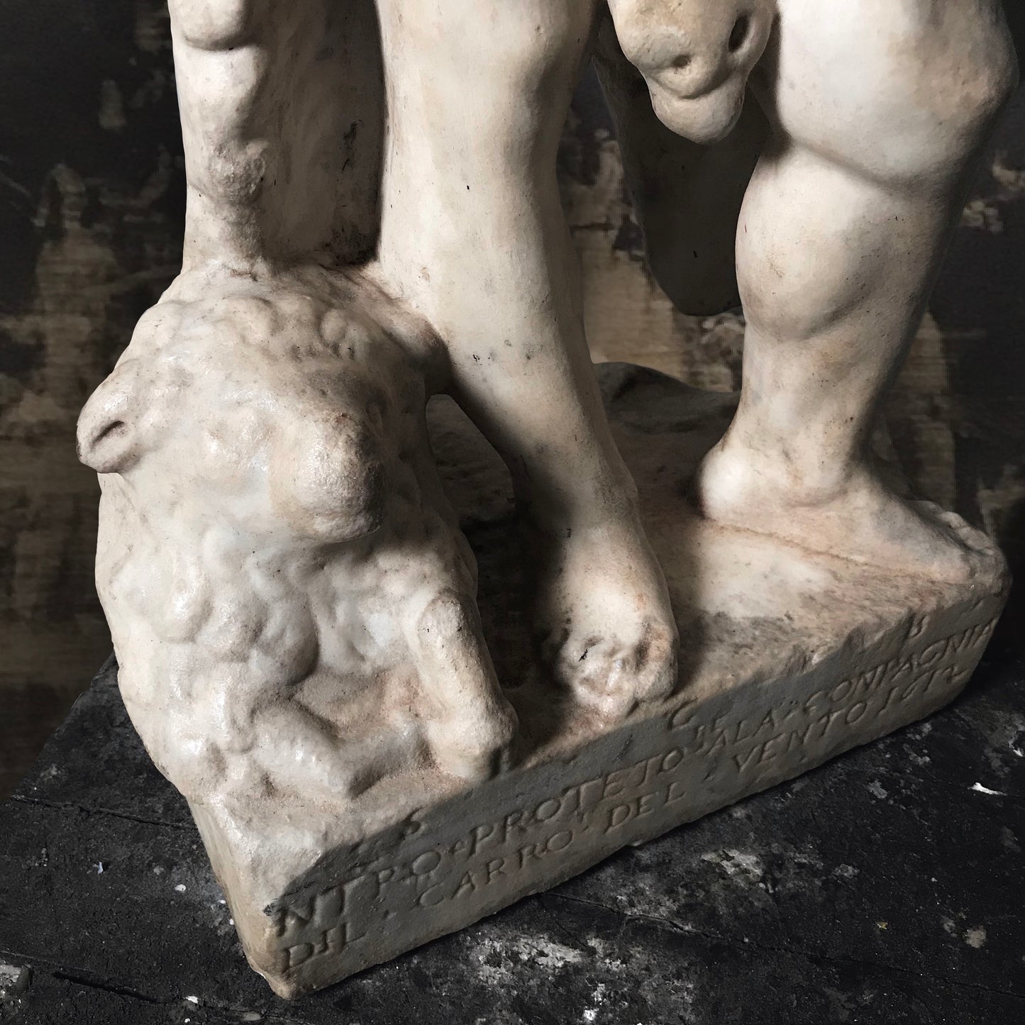 Late Renaissance/Early Baroque Florentine ‘Palio Race’ Marble Statue of John the Baptist (Dated 1612)